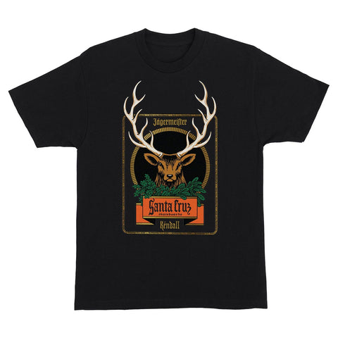 Santa Cruz Jagermeister Kendal Deer Front T-Shirt - Black