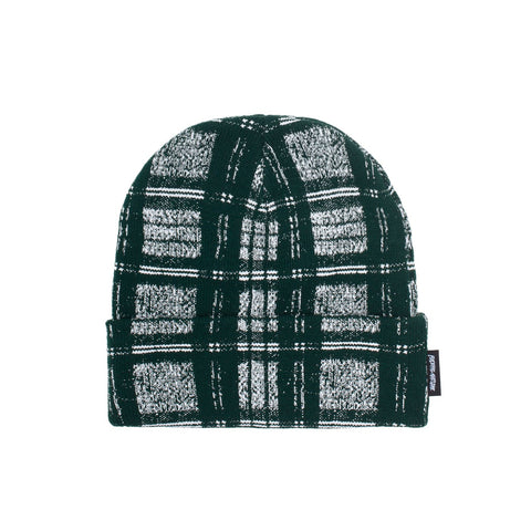 Fucking Awesome Distorted Plaid Beanie - Green/White