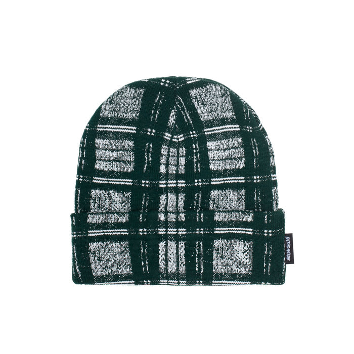 Fucking Awesome Distorted Plaid Beanie - Green/White