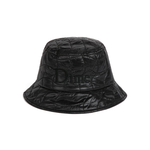 Dime Quilted Outline Bucket Hat - Black