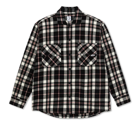 Polar Big Boy Flannel Overshirt - Black/Cloud White/Red