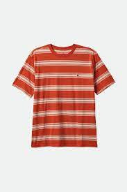 Brixton Hilt Shield Knit T-Shirt - Burnt Red/Whitecap