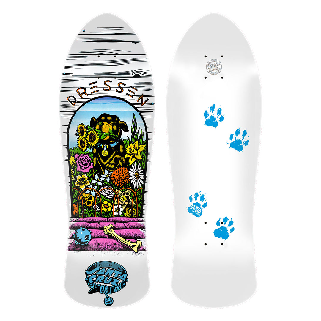 Santa Cruz Dressen Pup Reissue Deck - White