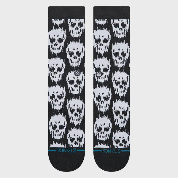 Stance Static Skull Crew Sock - Black
