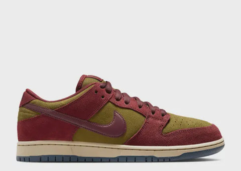 Nike SB Dunk Low Pro Shoe - Dark Team Red/Burgundy Crush/Olive Flak