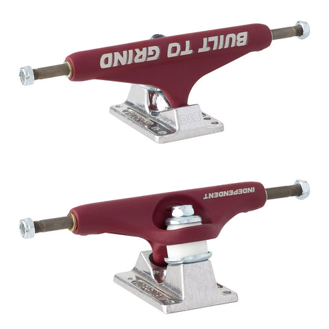 Independent Stage II BTG Speed Burgundy/Silver Trucks