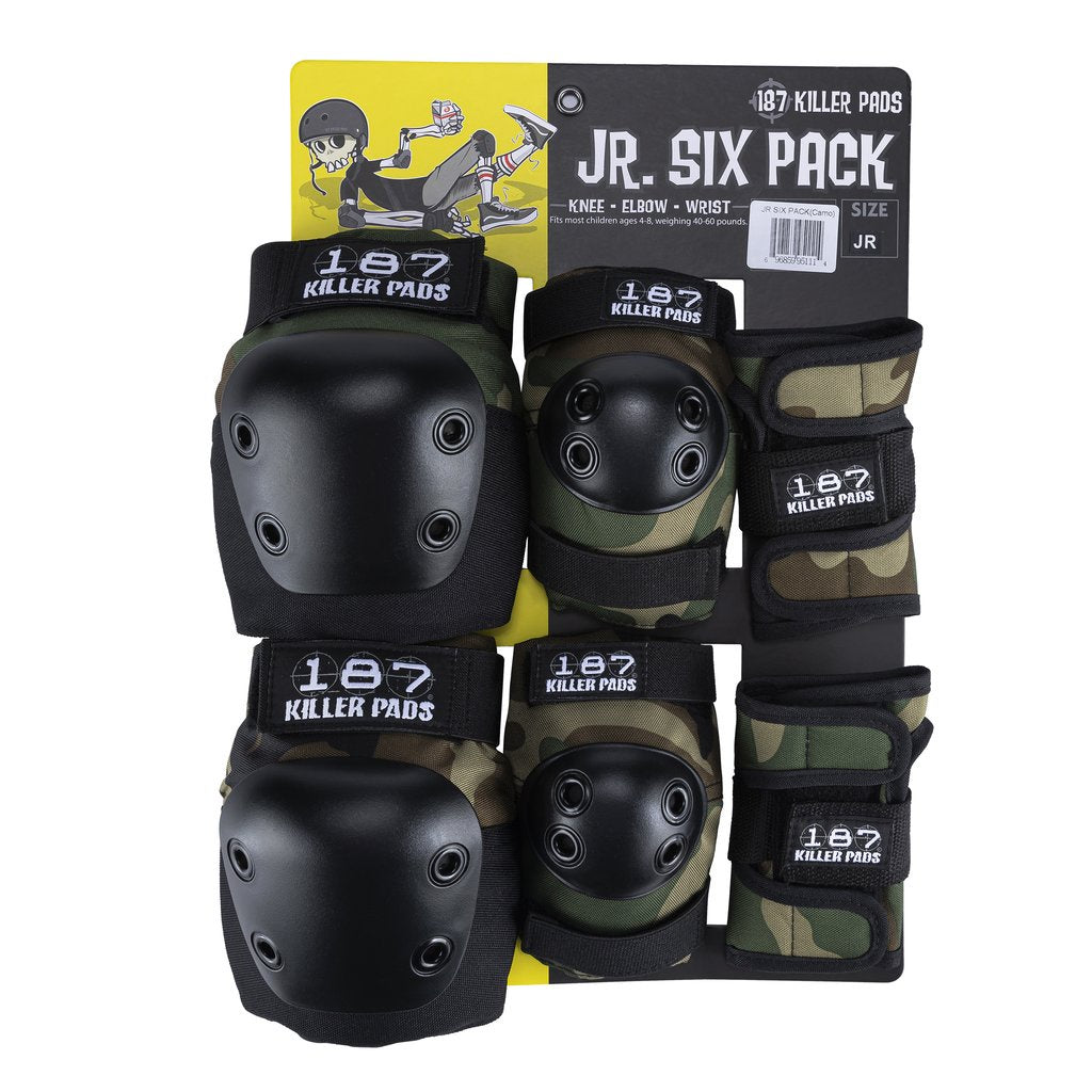 スケートボード 187 KILLER PADS JUNIOR SIX PACK CAMO 187 Junior Six Pack Pad Set - Camo – Pro Skateboards & Snowboards