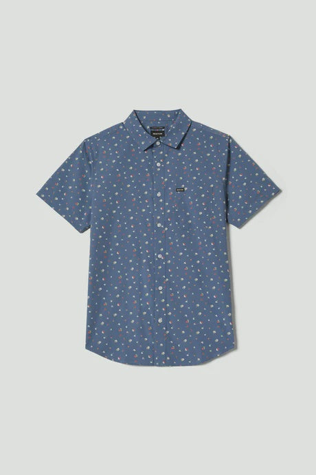 Brixton Charter Print Woven Shirt - Searing Sea/Micro Floral