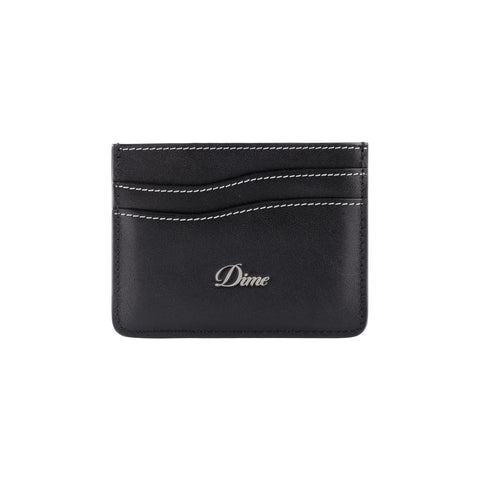 Dime Cursive Cardholder Wallet - Black Leather