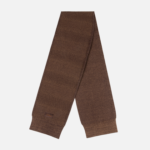 Dime Wave Knit Scarf - Brown