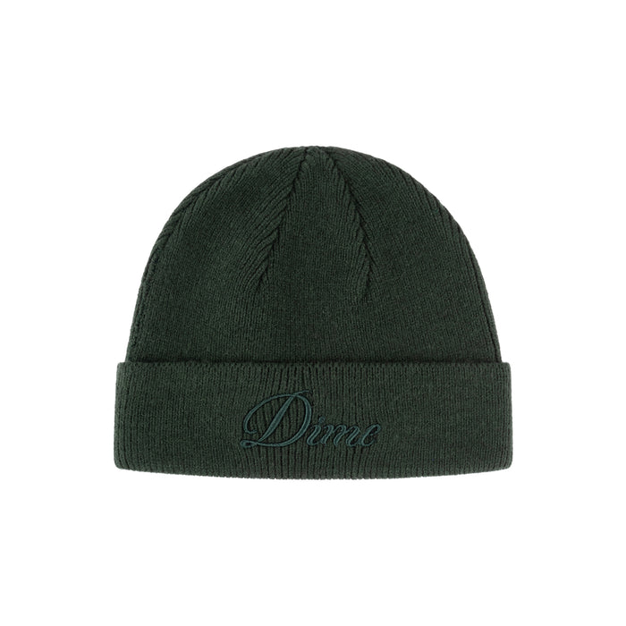 Dime Cursive Wool Fold Beanie - Forest