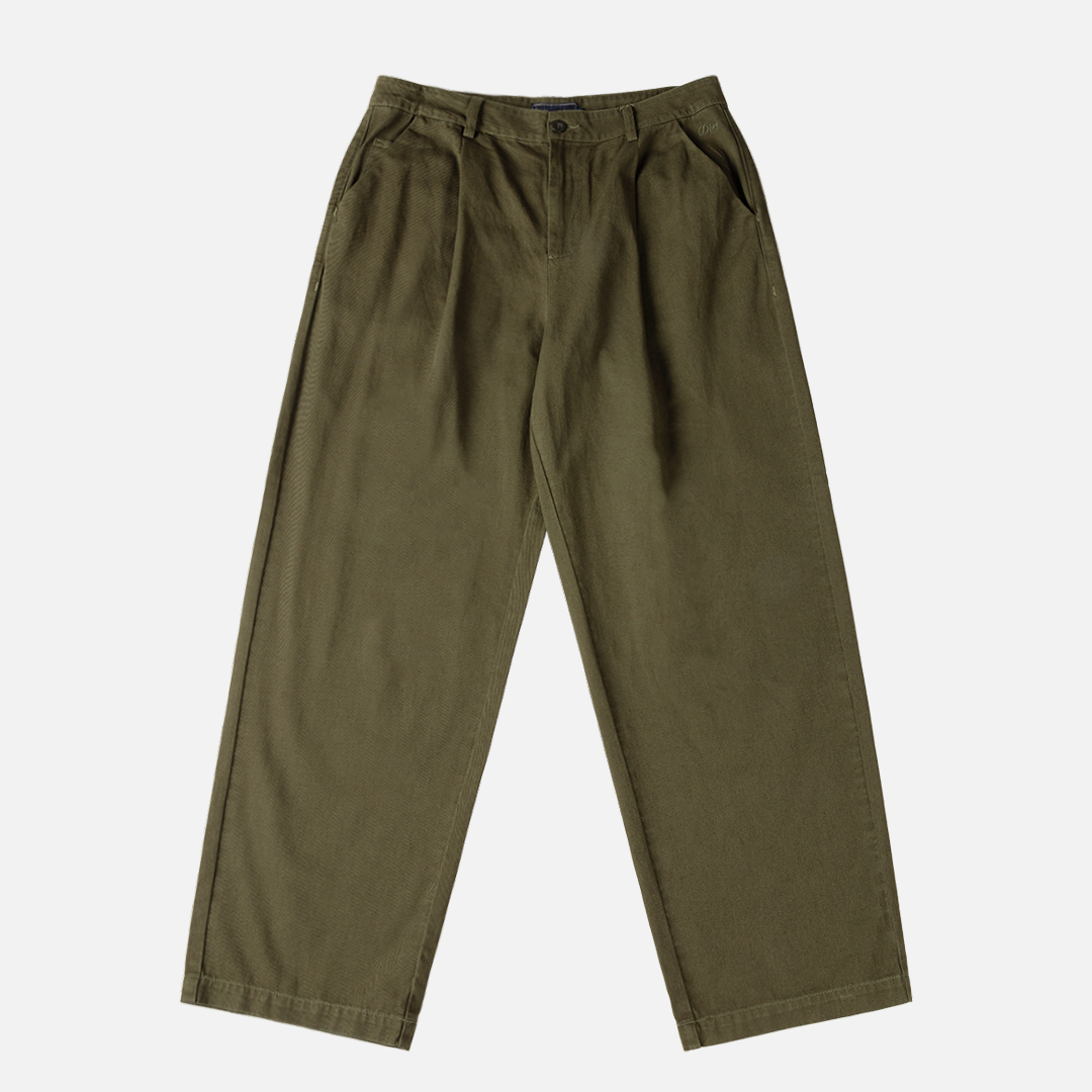 Dime Baggy Chino Pants - Forest Green