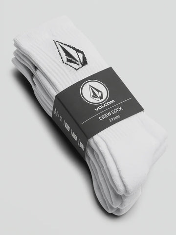 Volcom Full Stone Sock 3 Pack - White