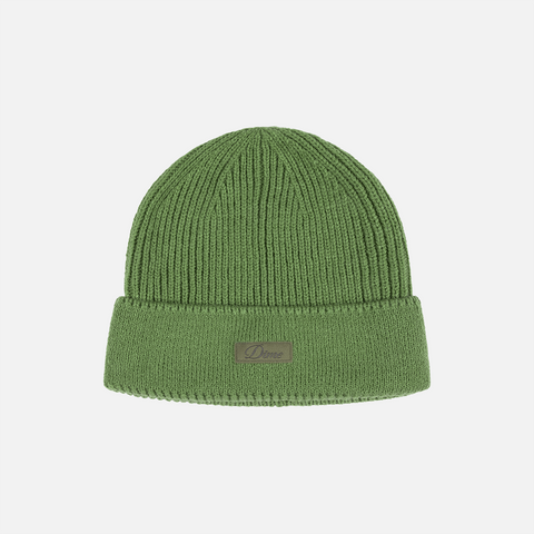 Dime Cursive Rib Beanie - Khaki Green