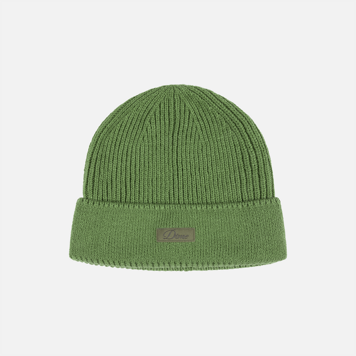 Dime Cursive Rib Beanie - Khaki Green