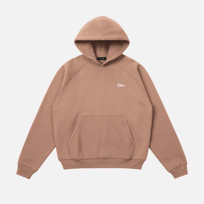 Dime Cursive Small Logo Hooded Sweater - Sepia