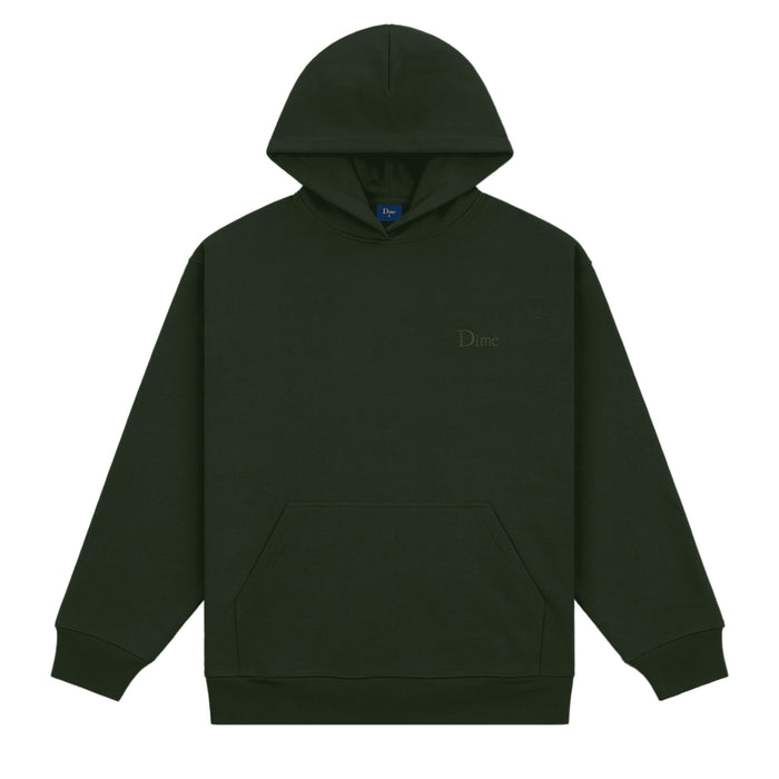 Dime Classic Small Logo Hooded Sweater - Forest Green