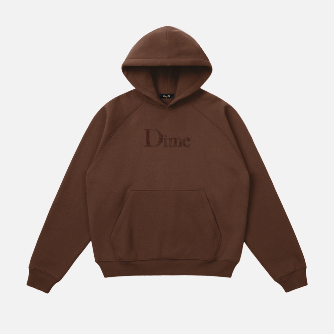 Dime Classic Logo Hooded Sweater - Dark Brown