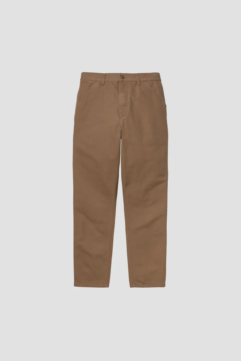 Carhartt WIP Single Knee Canvas Pant - Hamilton Brown Rinsed