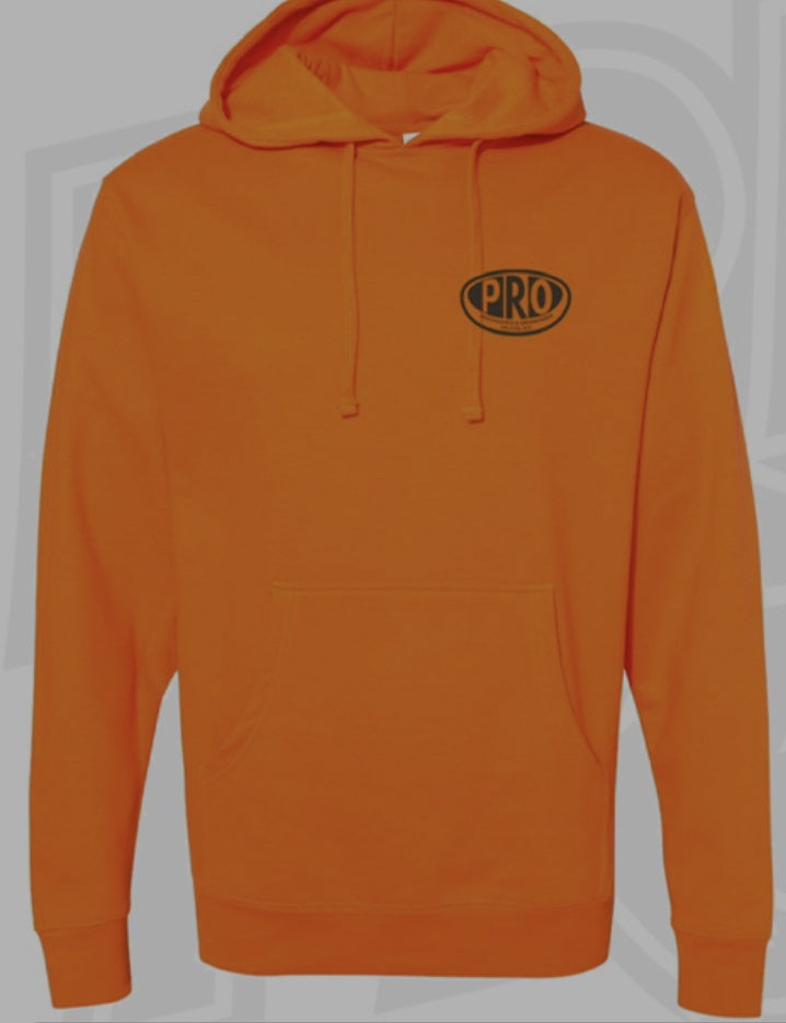 Pro Sweaters Pro Skates Chest Proval Hooded Sweater - Safety Orange/Brown – Pro ...