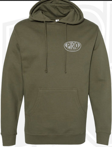 Pro Skates Chest Proval Hooded Sweater - Army/Cool Grey