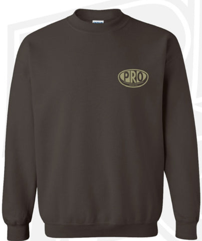 Pro Skates Chest Proval Crewneck Sweater - Dark Chocolate/Army