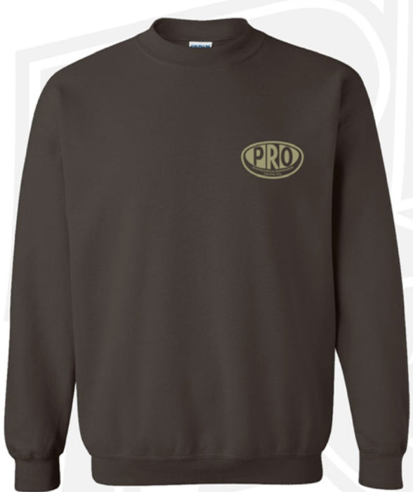 Pro Skates Chest Proval Crewneck Sweater - Dark Chocolate/Army