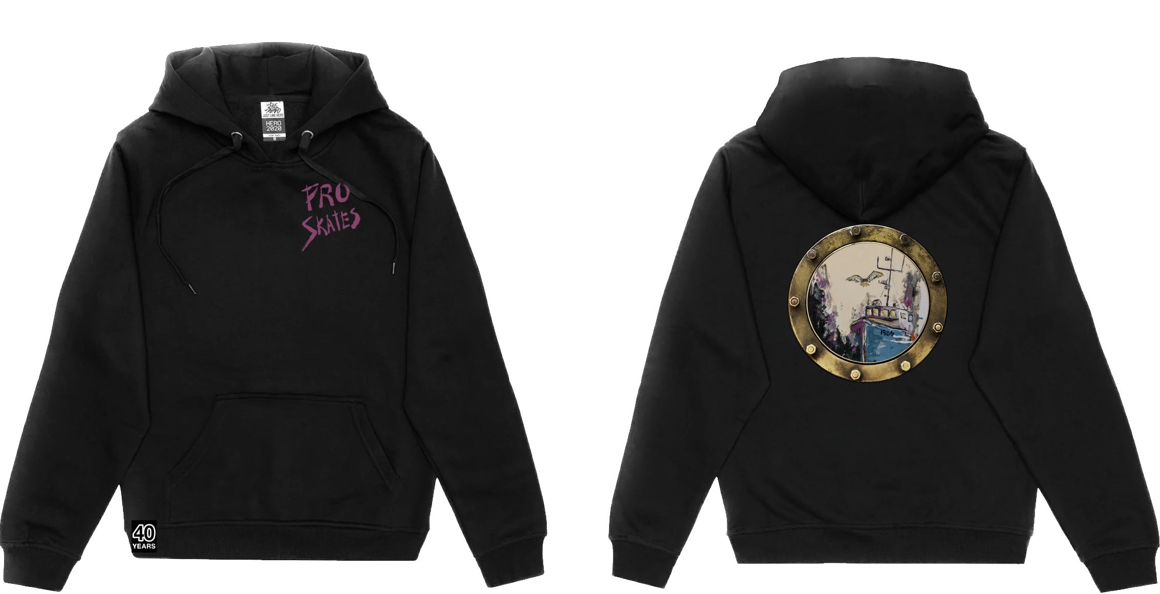 Pro Skates 40th Josh G. Porthole Hooded Sweater - Black