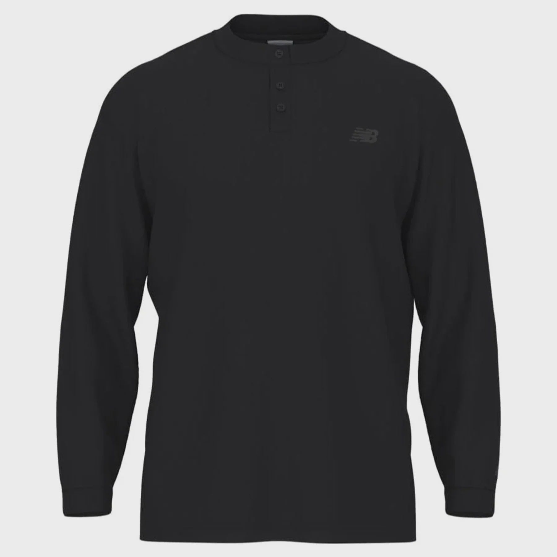 NB Numeric Waffle Knit L/S Henley - DNT (Black)