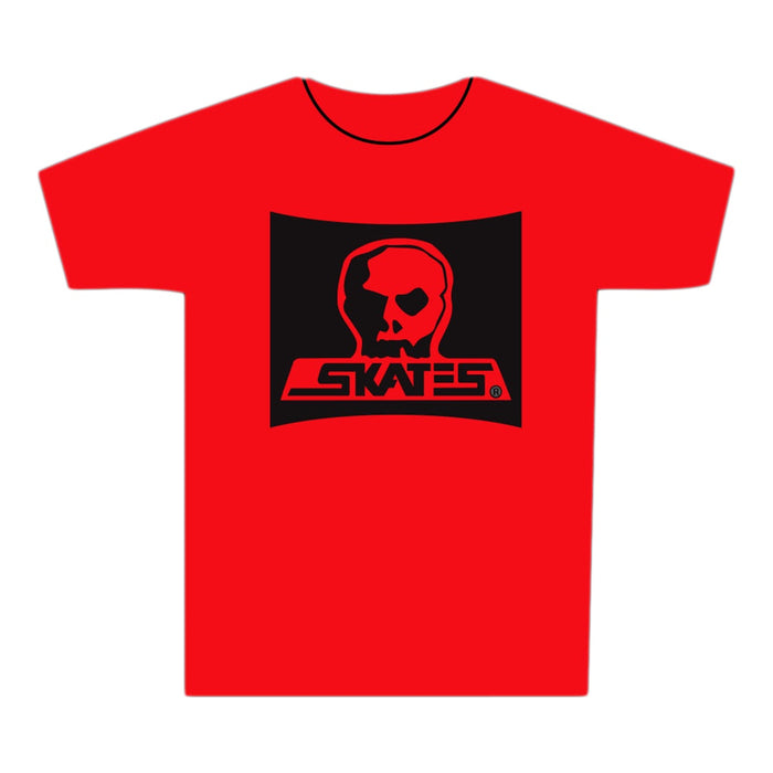 Skull Skates Burbs T-Shirt - Black/Fire Engine