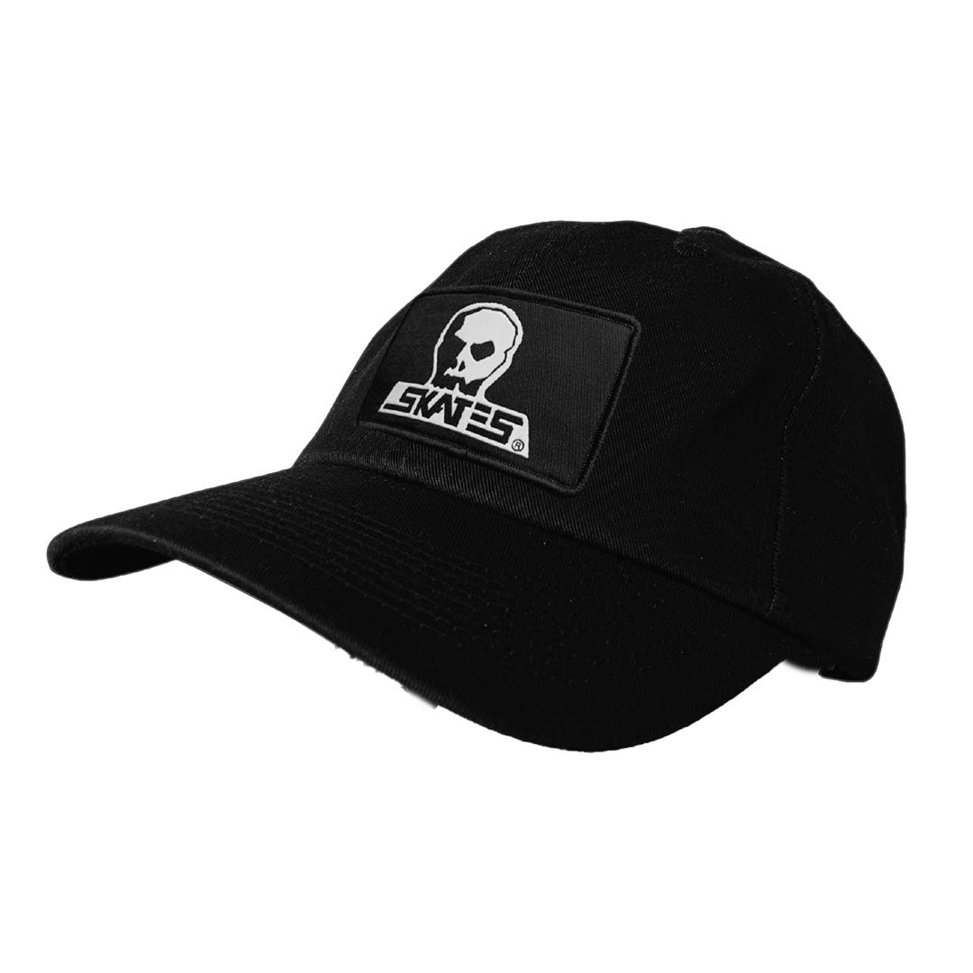 Skull Skates 6 Panel Unstructured Cap Skull Logo - Black