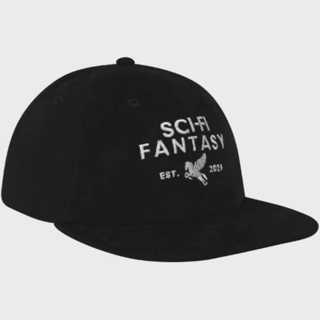 Sci-Fi Fantasy Pegasus Cord Cap - Black
