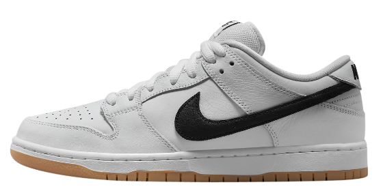 Nike SB Dunk Low Pro ISO Shoe - White/Black/Gum Light Brown Nike SB Dunk Low Pro ISO Shoe - White/Black/Gum Light Brown