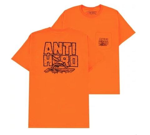 Anti Hero Custom Pocket T Shirt Safety Orange Pro Skates