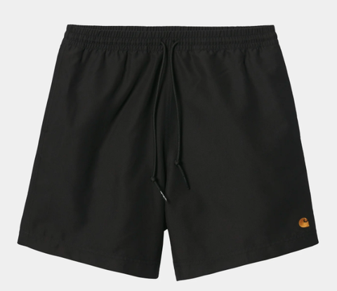 Carhartt WIP Chase Swim Shorts - Black/Gold