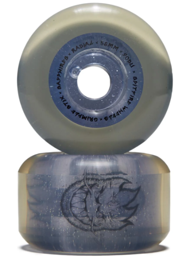 Spitfire Sapphire Grimple Dust Wheels - Clear/Silver Glitter