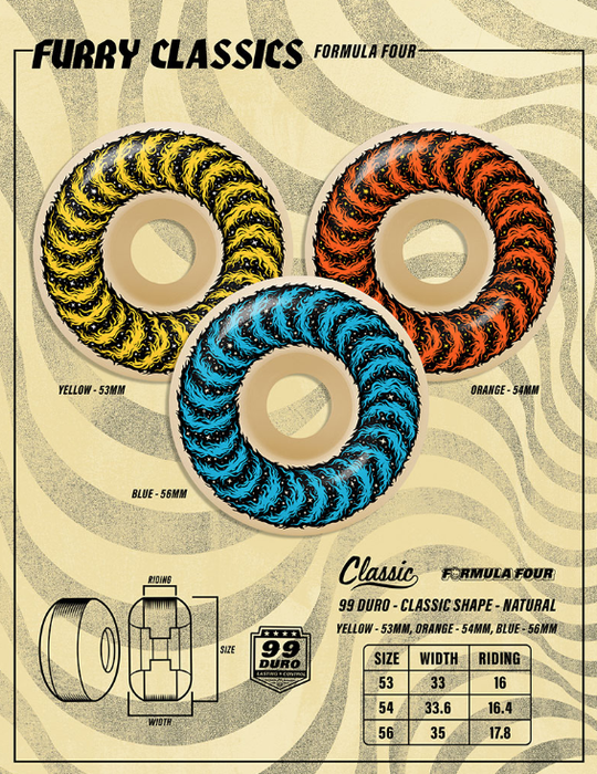 Spitfire F4 99D Grimple Furry Classic Wheels - Natural