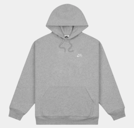 Nike SB Embroidered Hooded Sweater - Dark Grey Heather/White