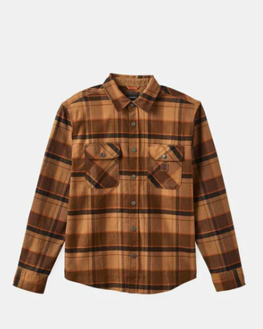 Brixton Builders Bowery STR WR Flannel - Burro Brown/Pinecone Brown/Black