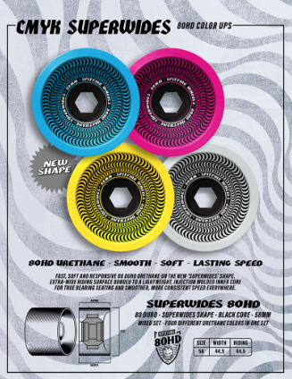 Spitfire 80HD CMYK Mixed Wheels - CMYK