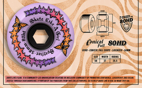 Spitfire 80HD Skate Like a Girl Evolution Conical Full Wheels - Lavender