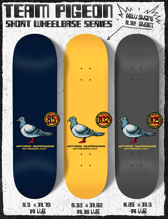 Anti Hero Team Pigeon Deck - Short Wheelbase