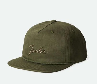 Brixton x Fender Factory NP MP Snapback Cap - Olive Surplus