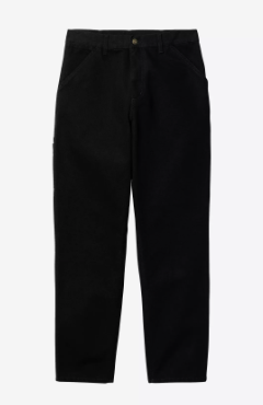 Carhartt WIP Single Knee Canvas Pant - Black Rinsed