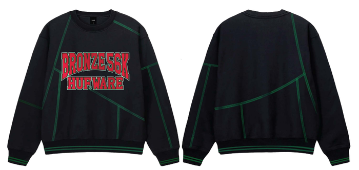 Huf x Bronze 56k Hufware Crewneck Sweater - Black