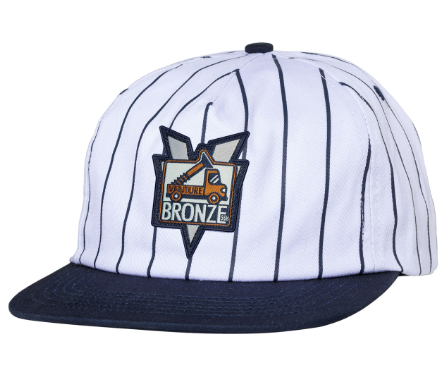 Venture x Bronze 56k Pickup 5 Panel Snapback Cap - White/Navy Pinstripe