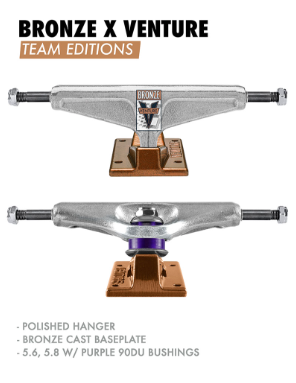 Venture x Bronze 56k Team Edition Trucks - Polished/Blue