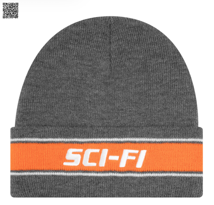 Sci-Fi Fantasy Striped Logo Beanie - Heather