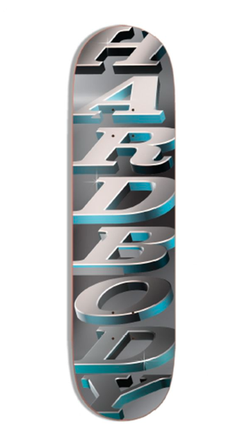 Hardbody Stacked Logo Deck - Grey/Blue Foil