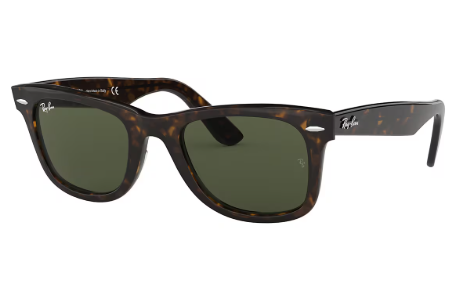 Ray-Ban Wayfarer RB2140 Polarized Sunglasses - Tortoise/Crystal Green